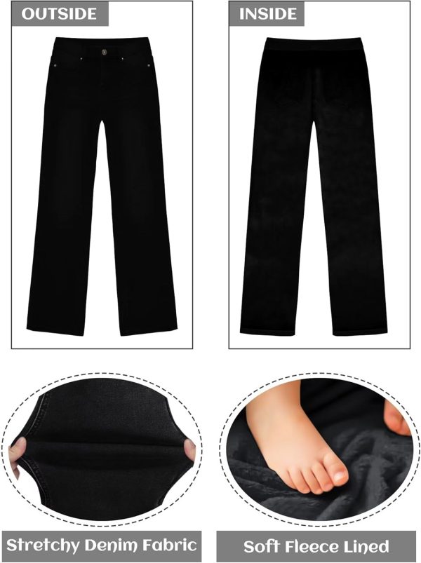 KDF Fleece Lined Jeans Women High Waisted Wide Leg Baggy Jeans for Women Winter Lined Jean Pants - Image 21