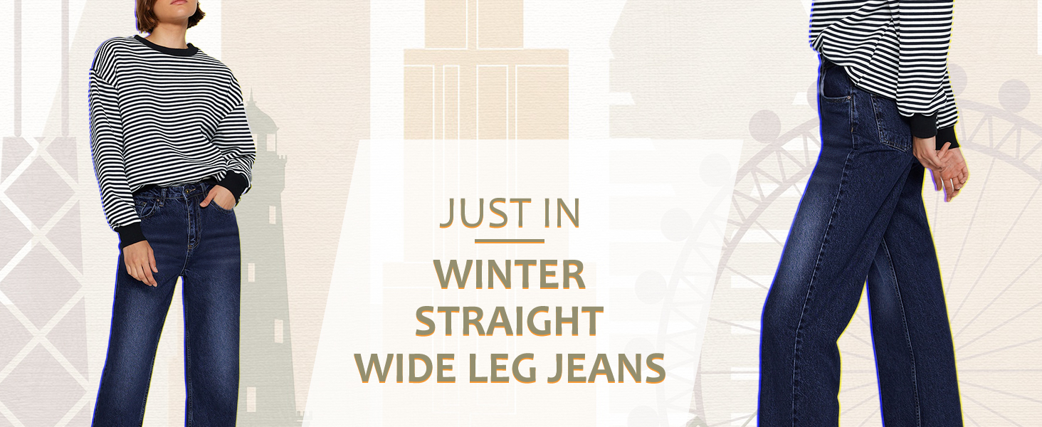 Fleece Lined Bell Bottom Jeans