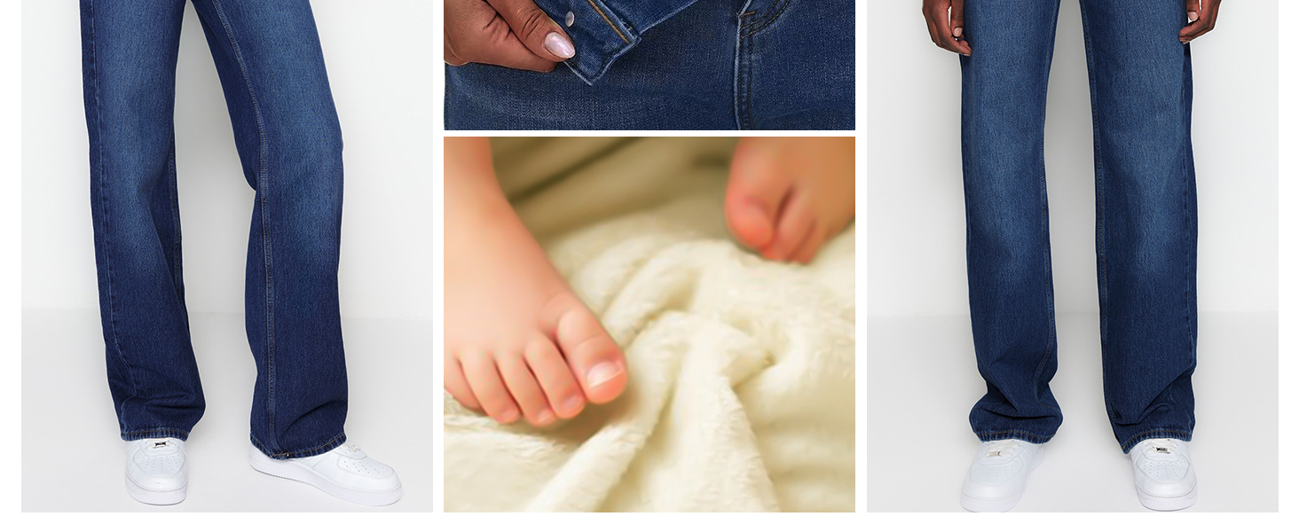 Fleece Lined Bell Bottom Jeans