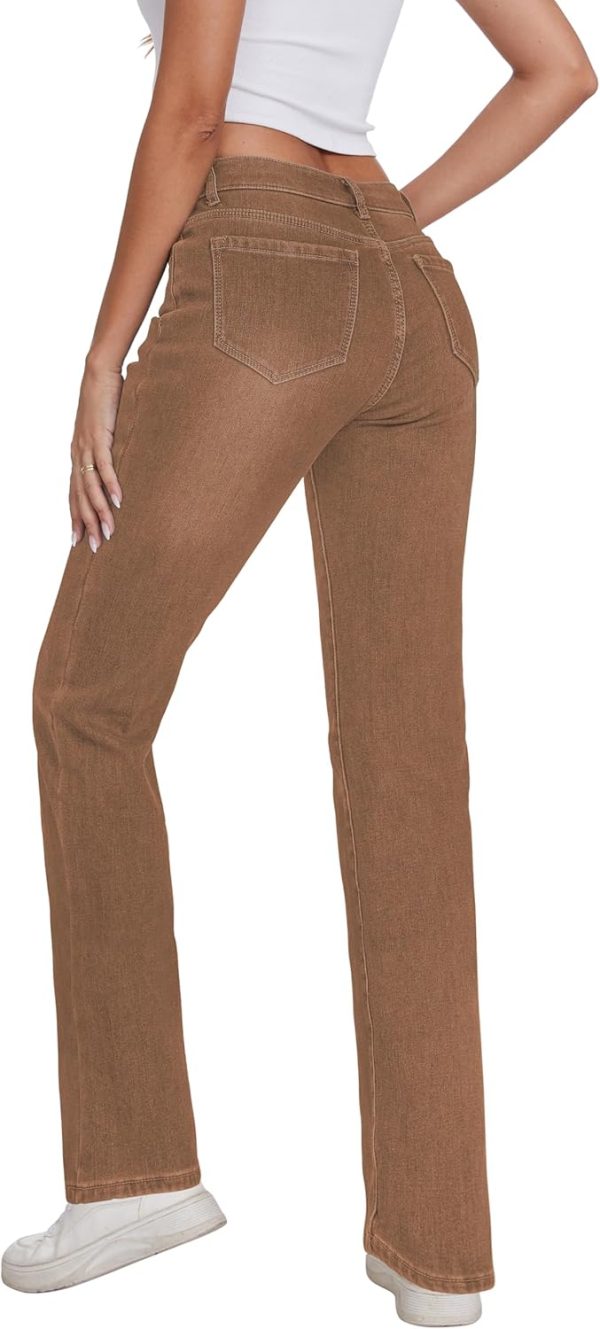 KDF Women's Fleece Lined Jeans Women High Waisted Straight Leg Jeans Winter Fleece Lined Jean Pants - Image 11