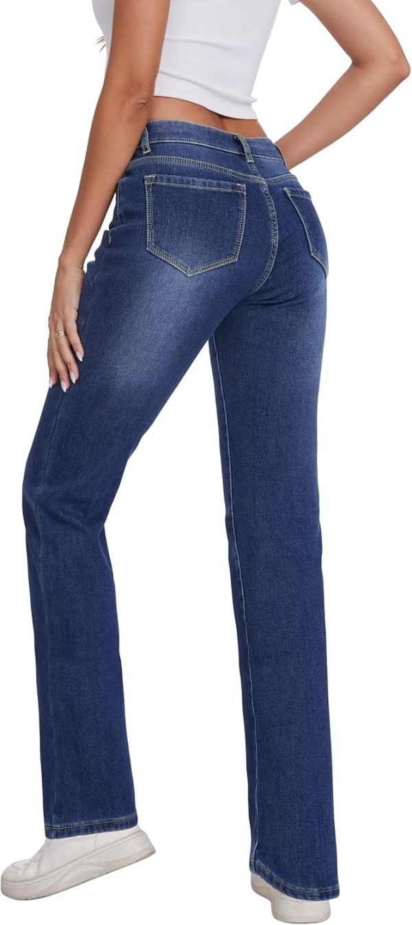 KDF Women's Fleece Lined Jeans Women High Waisted Straight Leg Jeans Winter Fleece Lined Jean Pants - Image 23