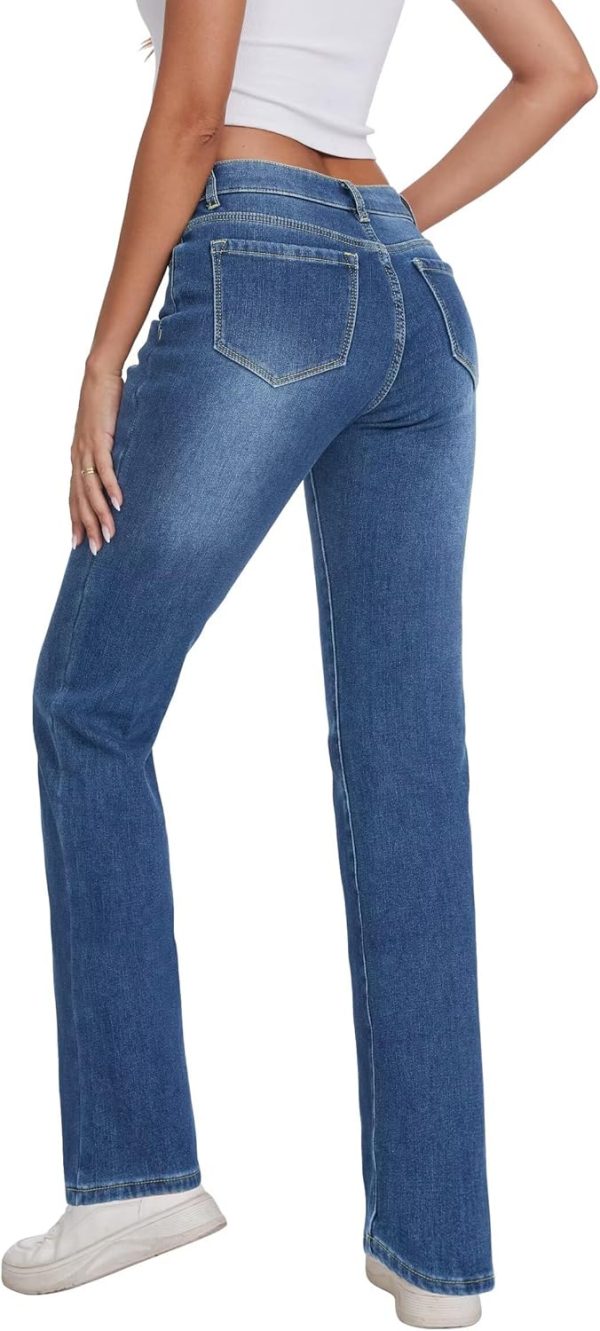 KDF Women's Fleece Lined Jeans Women High Waisted Straight Leg Jeans Winter Fleece Lined Jean Pants - Image 29