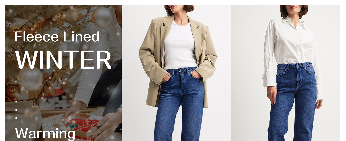 fleece lined jeans women