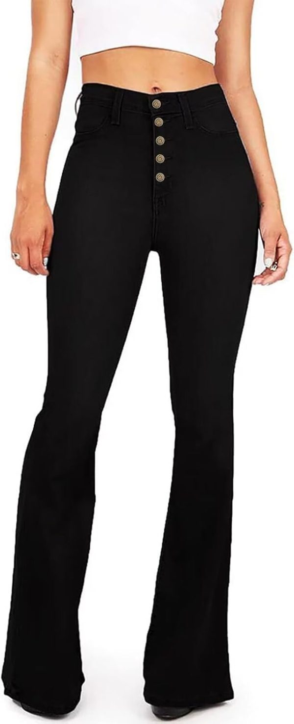 KDF Flare Jeans for Women Women's Bootcut Bell Bottom Jeans High Waisted Stretch Slimming Bell Bottoms Jeans - Image 11