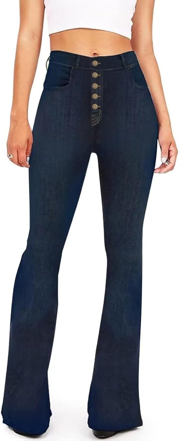 KDF Flare Jeans for Women Women's Bootcut Bell Bottom Jeans High Waisted Stretch Slimming Bell Bottoms Jeans - Image 20