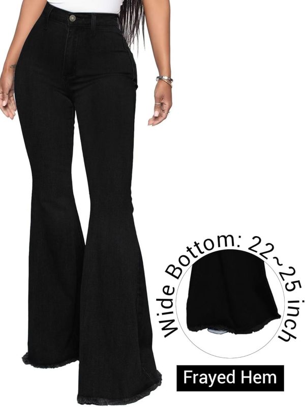KDF Flare Jeans for Women Women's Bootcut Bell Bottom Jeans High Waisted Stretch Slimming Bell Bottoms Jeans - Image 42