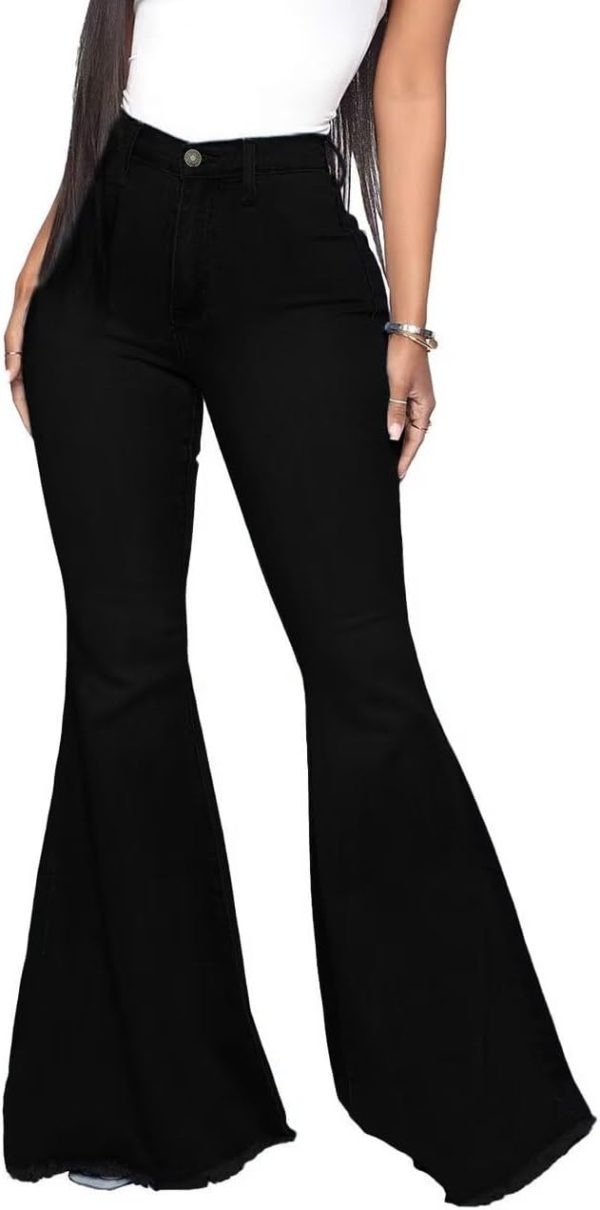 KDF Flare Jeans for Women Women's Bootcut Bell Bottom Jeans High Waisted Stretch Slimming Bell Bottoms Jeans - Image 44