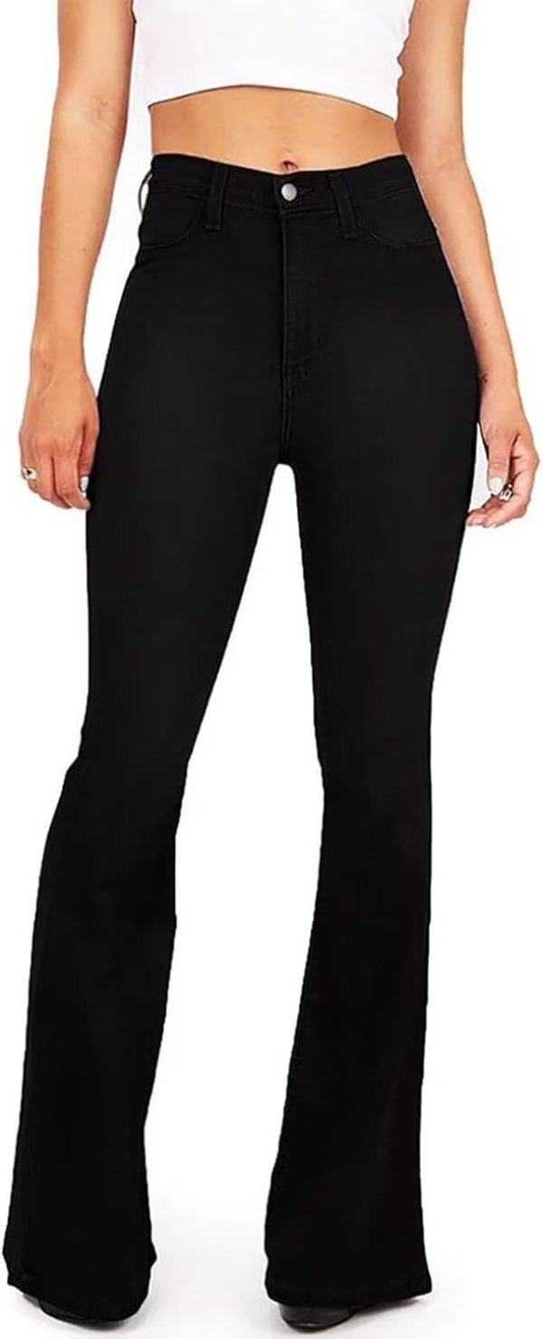 KDF High Waisted Bell Bottom Jeans for Women Flare Jeans for Women Stretch Wide Leg Jeans
