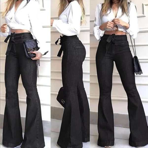 KDF High Waisted Bell Bottom Jeans for Women Flare Jeans for Women Stretch Wide Leg Jeans - Image 9