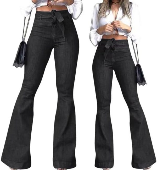 KDF High Waisted Bell Bottom Jeans for Women Flare Jeans for Women Stretch Wide Leg Jeans - Image 10