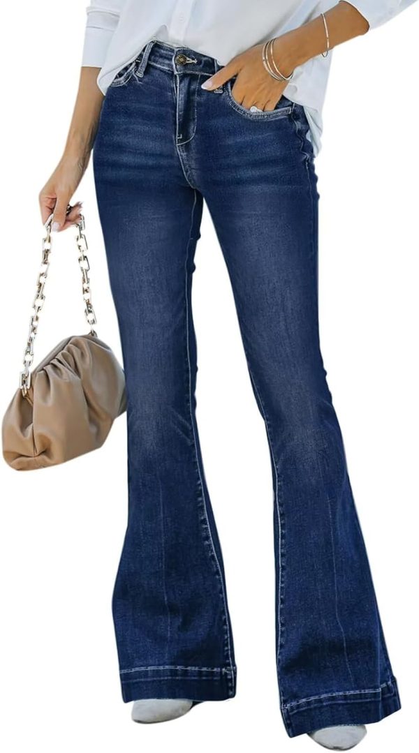 KDF High Waisted Bell Bottom Jeans for Women Flare Jeans for Women Stretch Wide Leg Jeans - Image 21