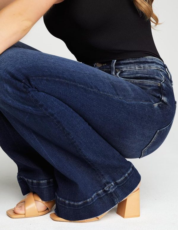 KDF High Waisted Bell Bottom Jeans for Women Flare Jeans for Women Stretch Wide Leg Jeans - Image 26
