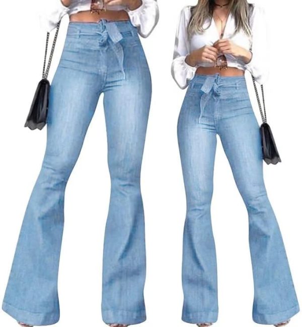 KDF High Waisted Bell Bottom Jeans for Women Flare Jeans for Women Stretch Wide Leg Jeans - Image 32