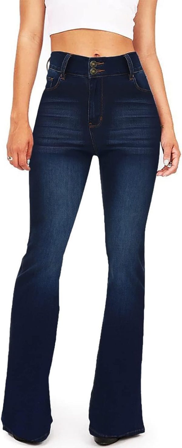 KDF High Waisted Bell Bottom Jeans for Women Flare Jeans for Women Stretch Wide Leg Jeans - Image 33