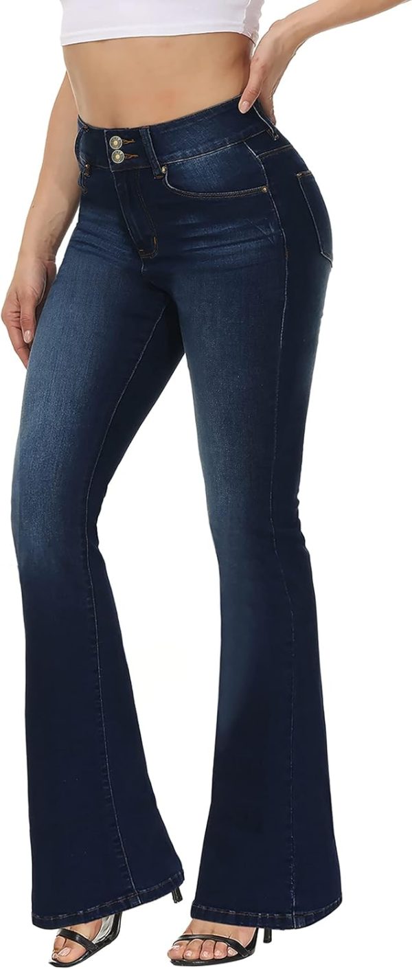 KDF High Waisted Bell Bottom Jeans for Women Flare Jeans for Women Stretch Wide Leg Jeans - Image 34