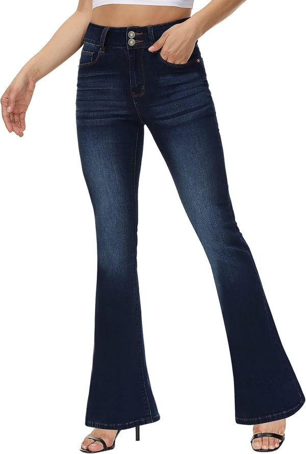 KDF High Waisted Bell Bottom Jeans for Women Flare Jeans for Women Stretch Wide Leg Jeans - Image 36