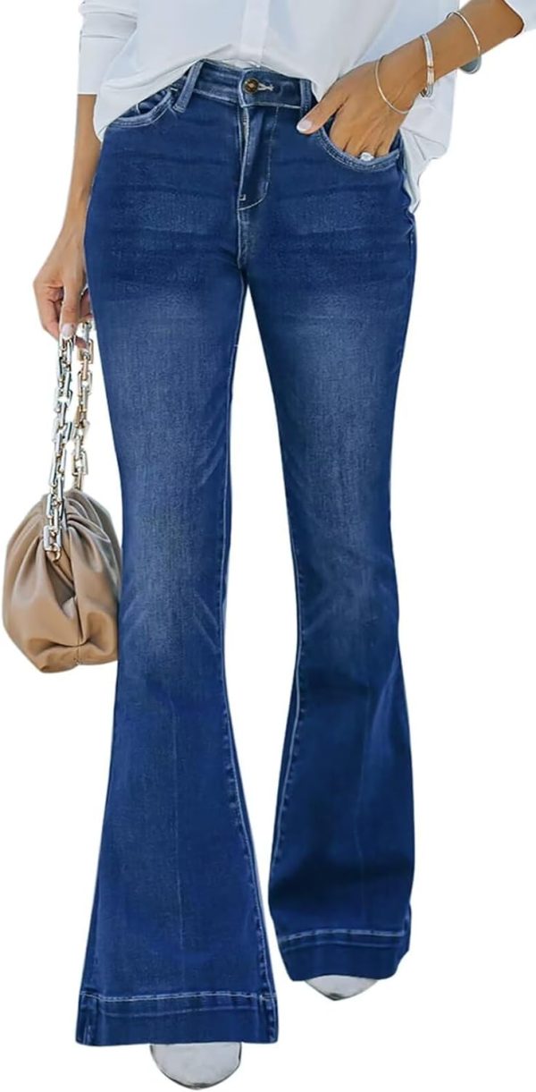 KDF High Waisted Bell Bottom Jeans for Women Flare Jeans for Women Stretch Wide Leg Jeans - Image 47