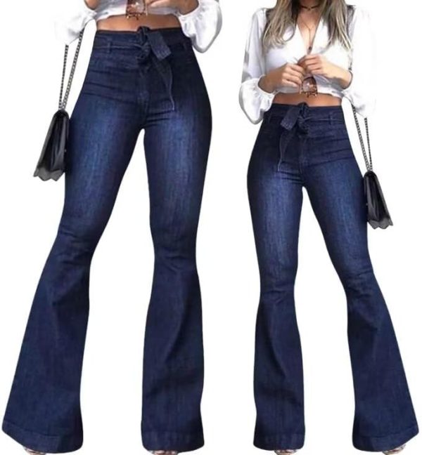 KDF High Waisted Bell Bottom Jeans for Women Flare Jeans for Women Stretch Wide Leg Jeans - Image 56