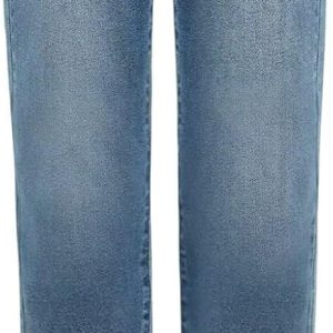 KDF Women's Cropped Straight Leg Jeans - High Waisted Jeans for Women 7/8 Length Denim Pants with Crop Hem