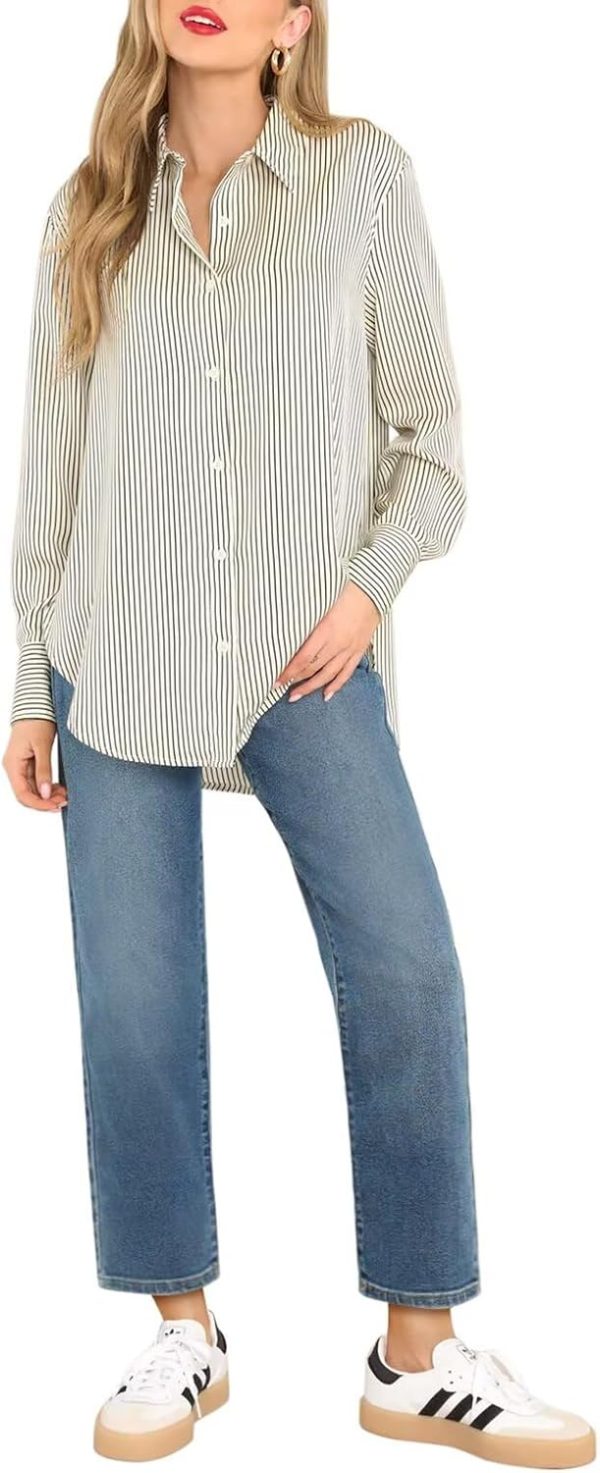 KDF Women's Cropped Straight Leg Jeans - High Waisted Jeans for Women 7/8 Length Denim Pants with Crop Hem - Image 5