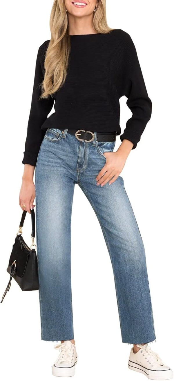 KDF Women's Cropped Straight Leg Jeans - High Waisted Jeans for Women 7/8 Length Denim Pants with Crop Hem - Image 29