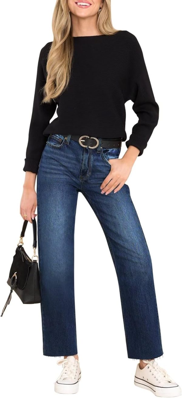 KDF Women's Cropped Straight Leg Jeans - High Waisted Jeans for Women 7/8 Length Denim Pants with Crop Hem - Image 40