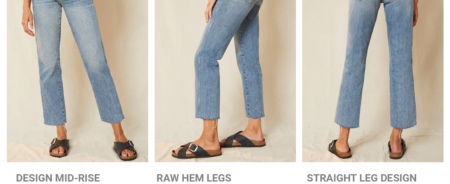 cropped straight leg jeans for women